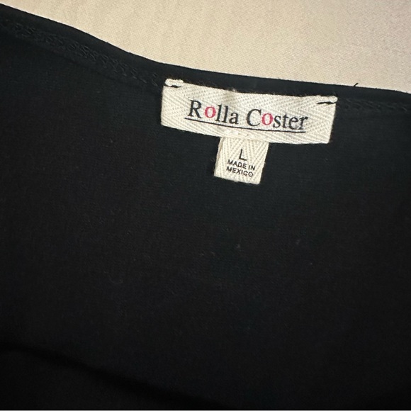 Fun short black knit flirty bow strap day dress. - Picture 6 of 6